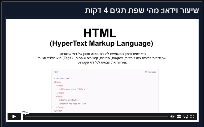 הרצאות וידאו